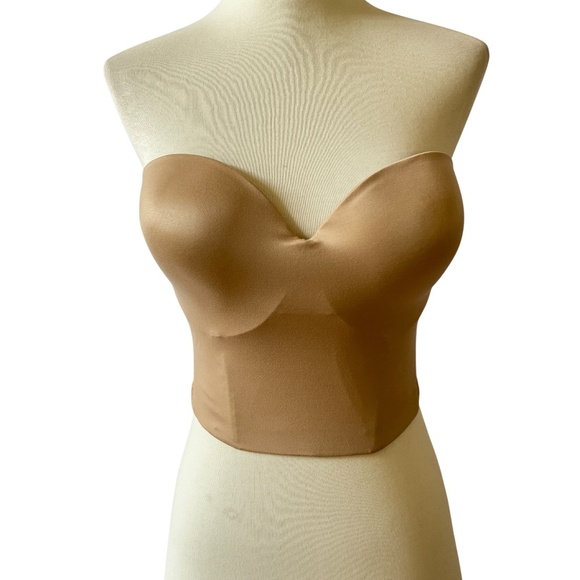B. TEMPT’D WACOAL STRAPLESS BRA NUDE BEIGE 34DD LINGERIE MODERN SILICONE - Picture 2 of 13